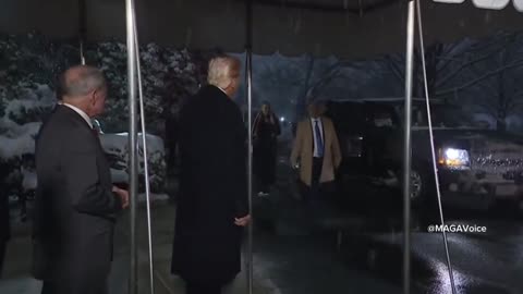 Donald Trump is out in the snow making sure he meets Marc Fogel