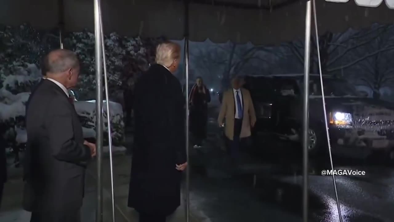 Donald Trump is out in the snow making sure he meets Marc Fogel