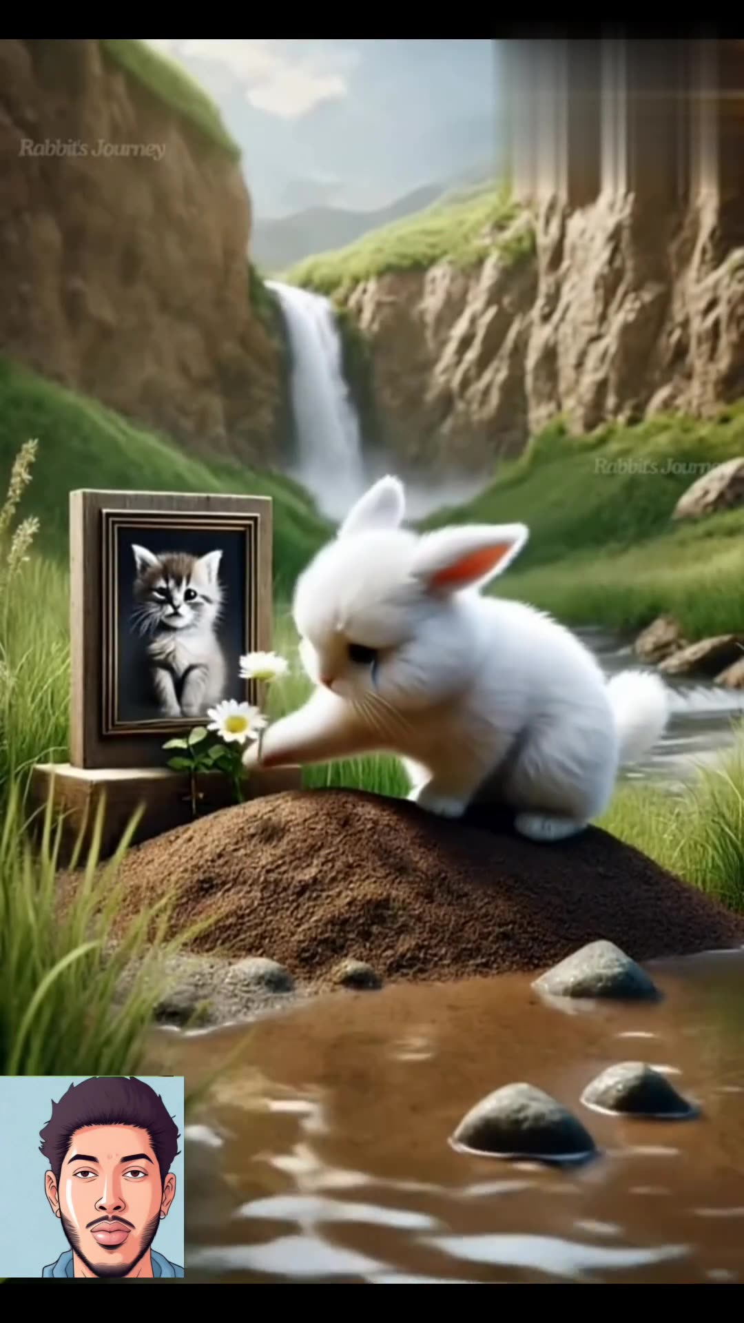 The brave cat sacrificed himself to save the rabbit #rabbit #cat # ...