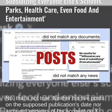 Fact Check: Elon Musk Did NOT Say On X That 'Billionaires Are Tired Of Subsidizing Everyone Else