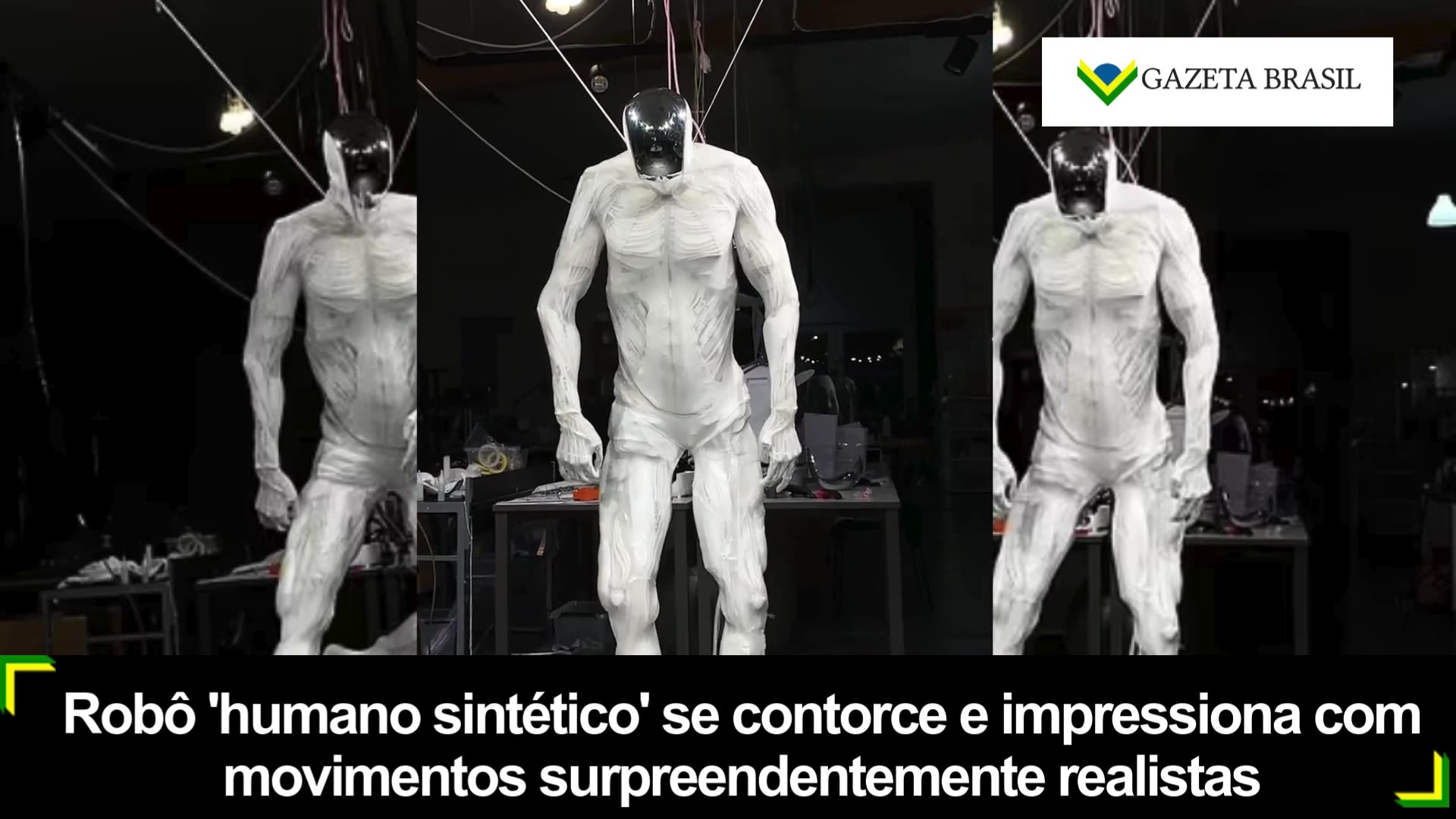 Robô humano sintético se contorce e impressiona com movimentos surpreendentemente realistas