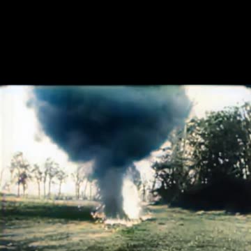 Allied film unveils flamethrower tank demonstration #Colourized footage 🎥 🔥