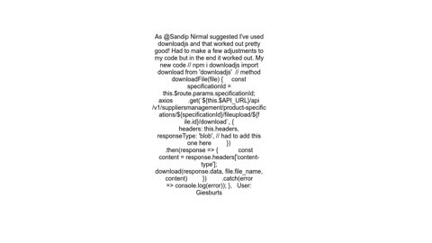 Download PDF from http response with Axios