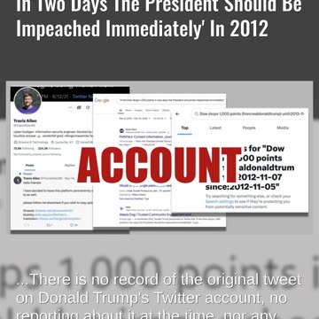 Trump Did NOT Tweet 'If The Dow Drops 1,000 Points In Two Days The President Should Be Impeached'