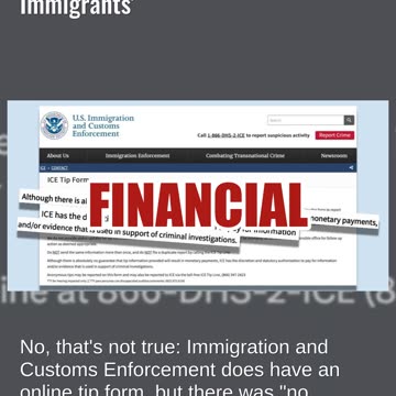 Fact Check: NO Evidence ICE Offers $750 For Each Tip On 'Illegal Immigrants'