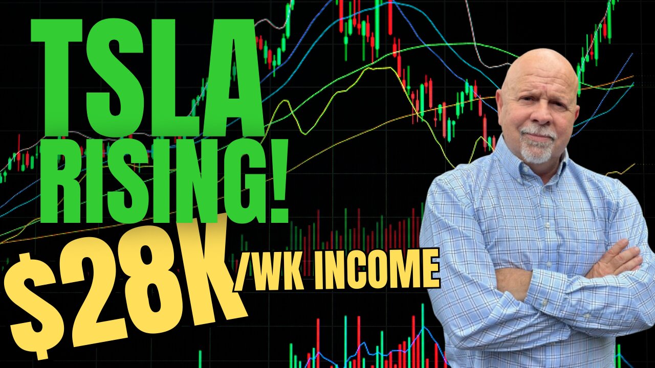 Tesla is rocketing higher today. See how I make $28,000 Income in the next 7 days.