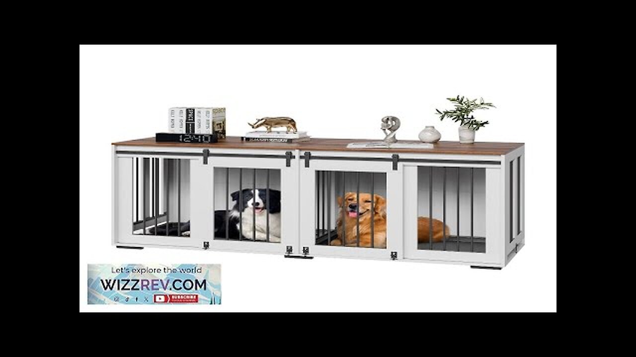 VEVOR Dog Crate Furniture 72 in Indoor Wooden Dog Kennel with Tray Review