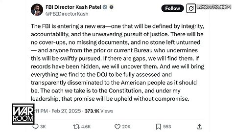 Kash Patel Posts Statement On Epstein Files Full Declassified Release