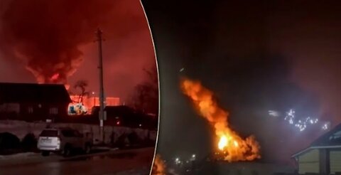 Ukrainian drones struck oil base in Yartsevo, Russia - fierce fire broke out