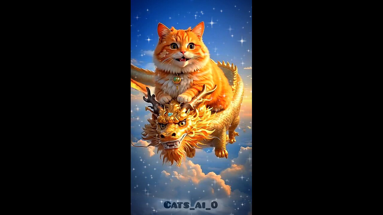 Cat Flying with drogan 😱🥰 #ai #cat #cat #trending #story #shorts