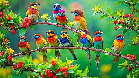 Colorful Birds with Beautiful nature