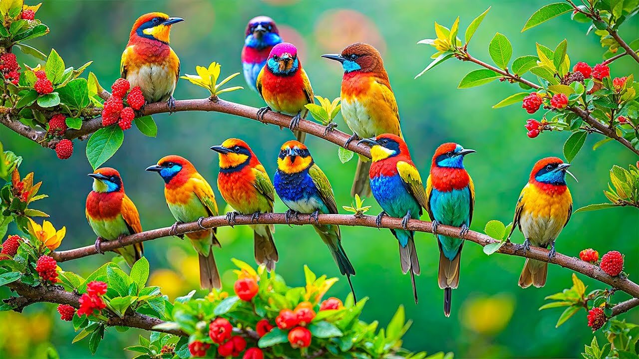 Colorful Birds with Beautiful nature