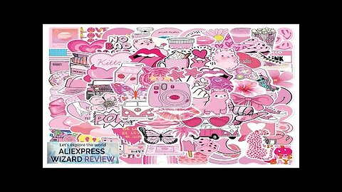 50/100PCS Pink VSCO Cute Girl Stickers Aesthetic Skateboard Laptop Guitar Graffiti Luggage Review