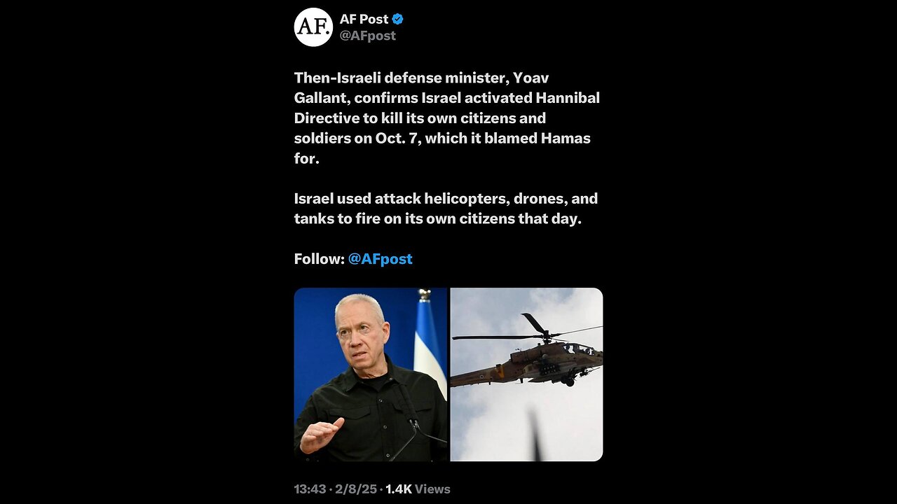 Hannibal Directive - Israel Killed Their Own Citizens