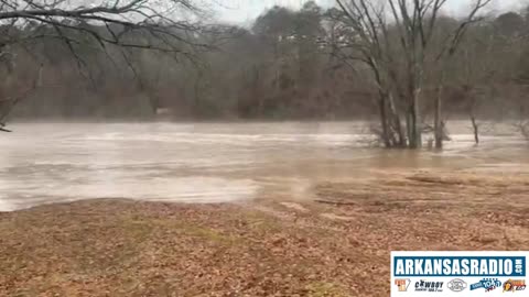 WATCH: Waters Rising At Popular Arkansas Bridge In Shirley Arkansas