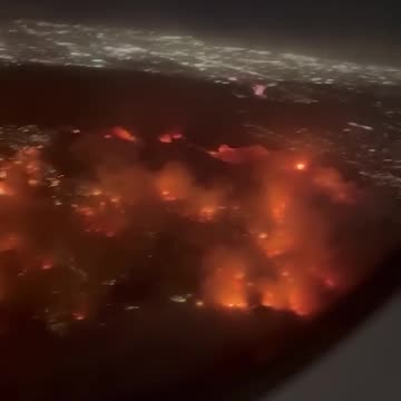 Aerial View of Wildfires in Los Angeles