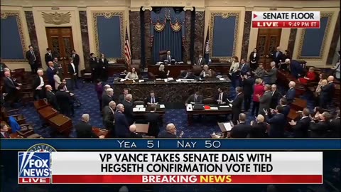 VP Vance Casts Tie-Breaking Vote Confirming Pete Hegseth as Secretary of Defense