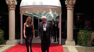 Donald Trump and Melania Trump Walk the Red Carpet at Mar-a-Lago for New Year Celebrations