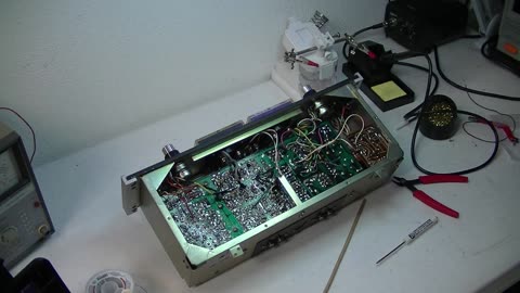 Teac A4010 Preamp bottom side replace 51pico farad caps (no talking)