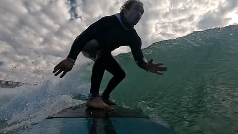 Surfing the County Pier in Panama City Beach Florida, 1-11-25