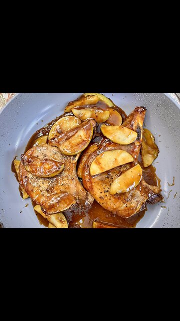 Quick & Easy Skillet Pork Chops with Apples and Miso Caramel