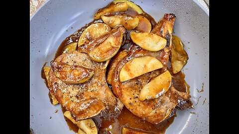 Quick & Easy Skillet Pork Chops with Apples and Miso Caramel