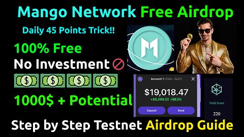 Mango Testnet Free Airdrop Guide | Free 1000$ Potential Airdrop Guide