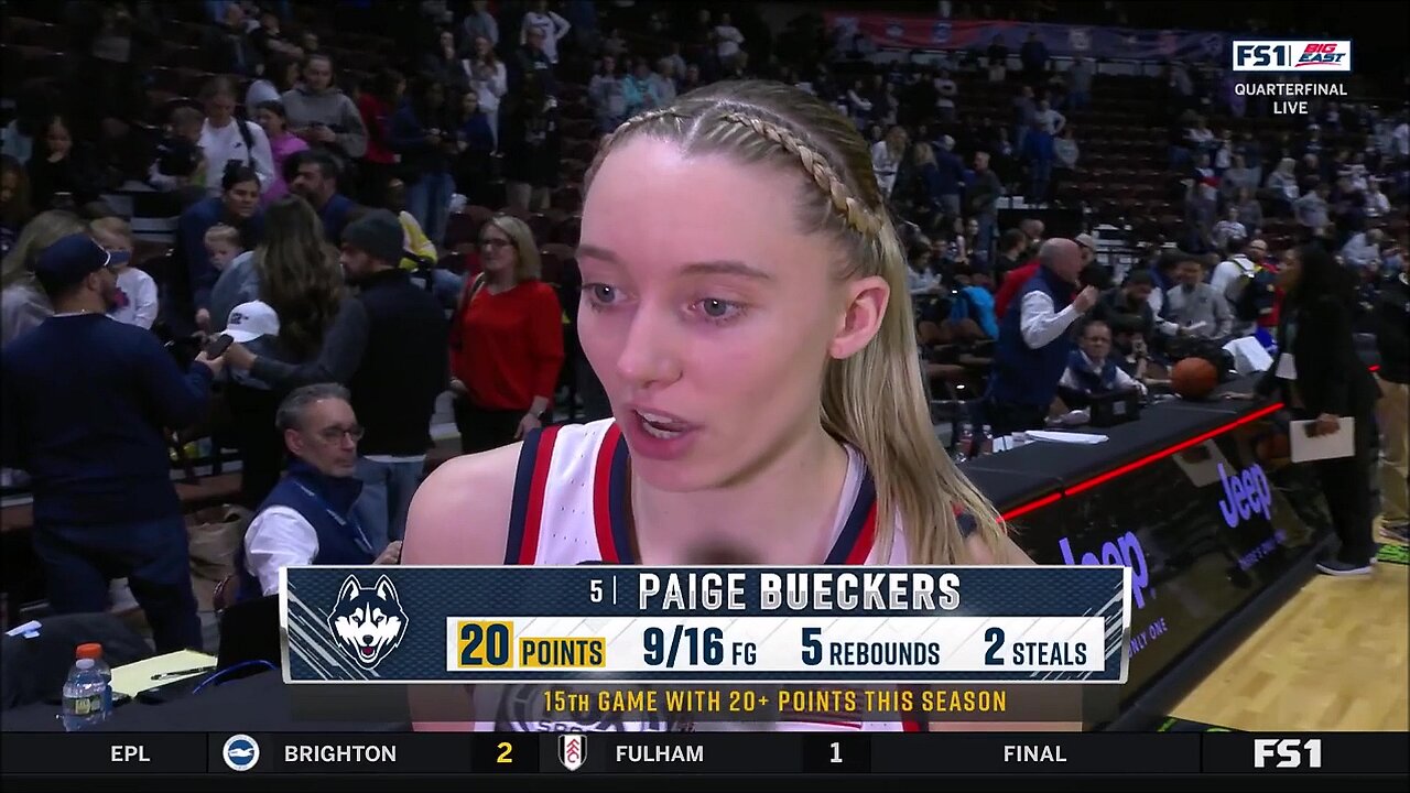 Paige Bueckers post game interview after win | UConn Huskies Women's Basketball, Big East Tournament