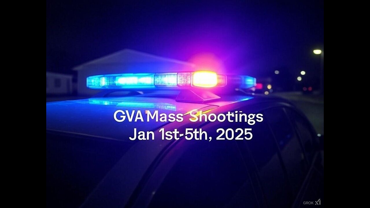 Mass Shootings according Gun Violence Archive for January 1st to January 5th, 2025