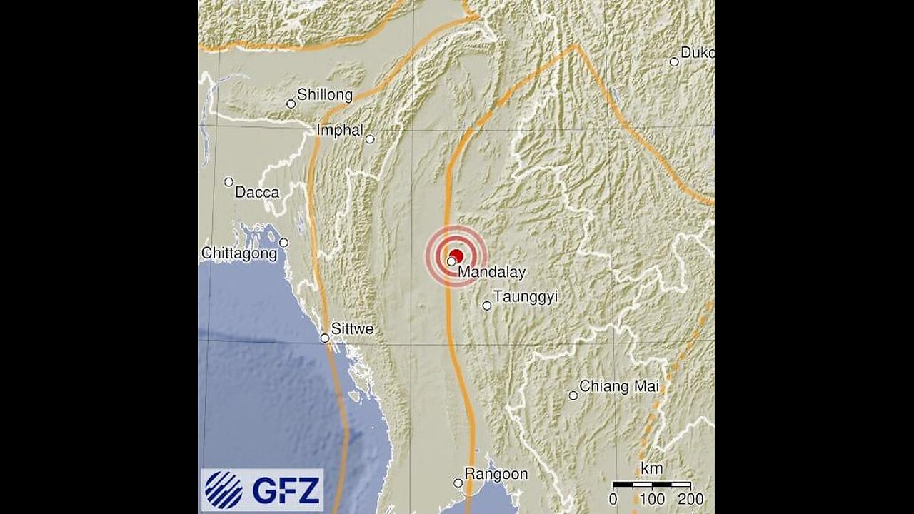 A 7.7 magnitude earthquake has struck Myanmar, with the impact felt around 800