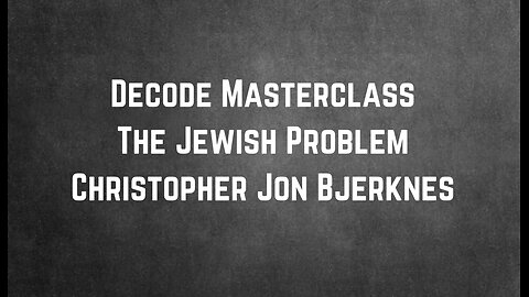 Decode Masterclass The J Problem by Christopher Jon Bjerknes