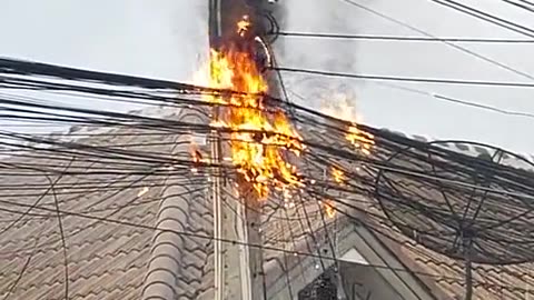 PLN cables and internet network cables burned out