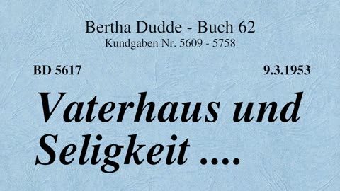 BD 5617 - VATERHAUS UND SELIGKEIT ....