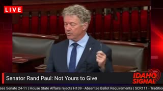 "Not yours to give." Senator Rand Paul reads Davey Crockett's famous story