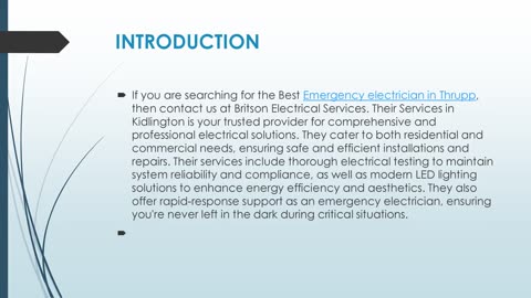 Get The Best Emergency Electrician in Thrupp.