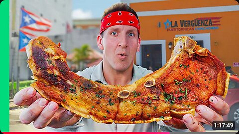 Record Breaking Pork Chops!! Street Food Marathon in Puerto Rico!!