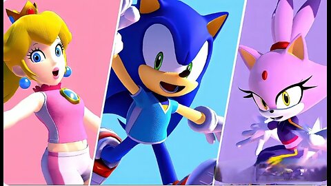 Peach, Sonic, Tails & Blaze in Mario & Sonic Tokyo 2020 – Who Will Claim the Ultimate Victory？