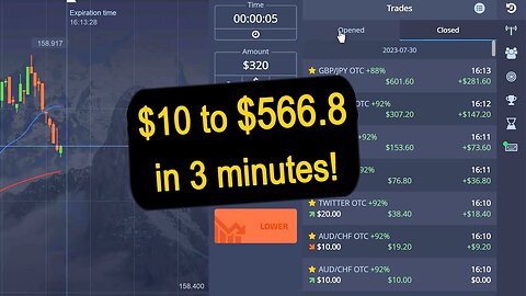 $10 to $566.8 in 3 min.