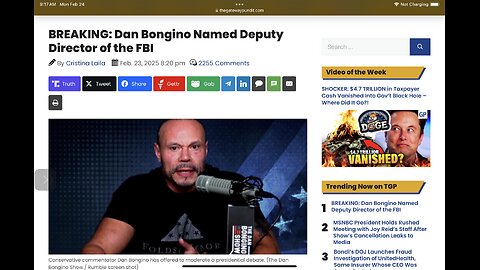 BREAKING: Dan Bongino Named Deputy Director of the FBI