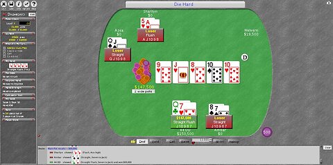 Legit Straight Flush Draw Hand # 16