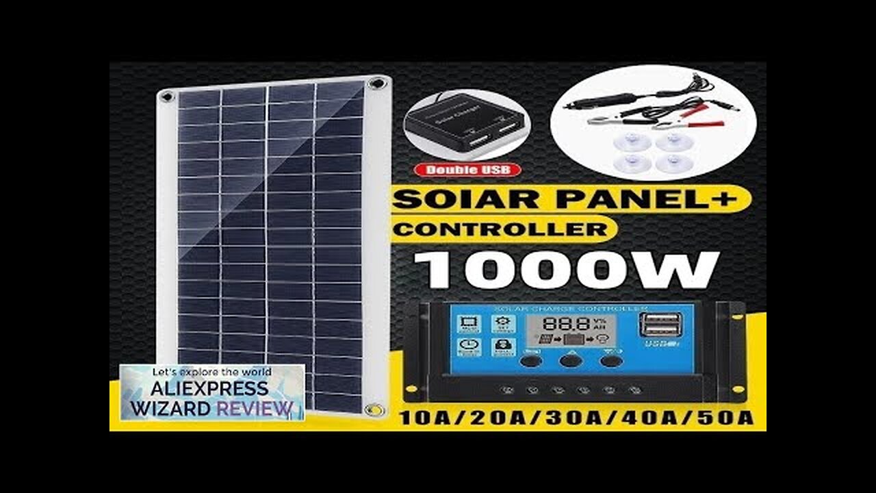 1000W Solar Panel 12V Solar Cell 10A-100A Controller Solar Plate Kit Review