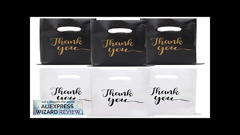 30/50/100pcs Thank You Gift Bags Plastic Candy Cookie Packaging Bag for Wedding Review