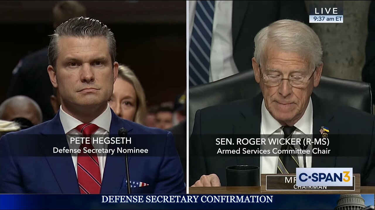 Live: Pete Hegseth Confirmation Hearing for Secretary of Defense