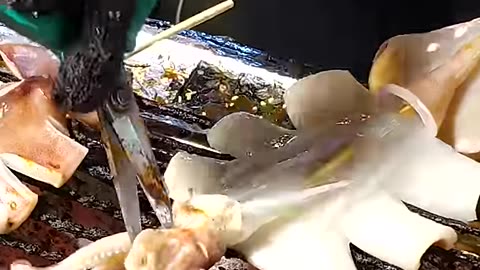 Grilled Squid Skewers Special in China