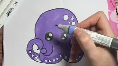 How to Draw a cute Octopus so Easy and fun #art #drawingprocess