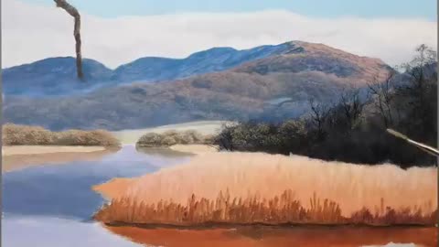 Painting a Winter Lake _ Timelapse