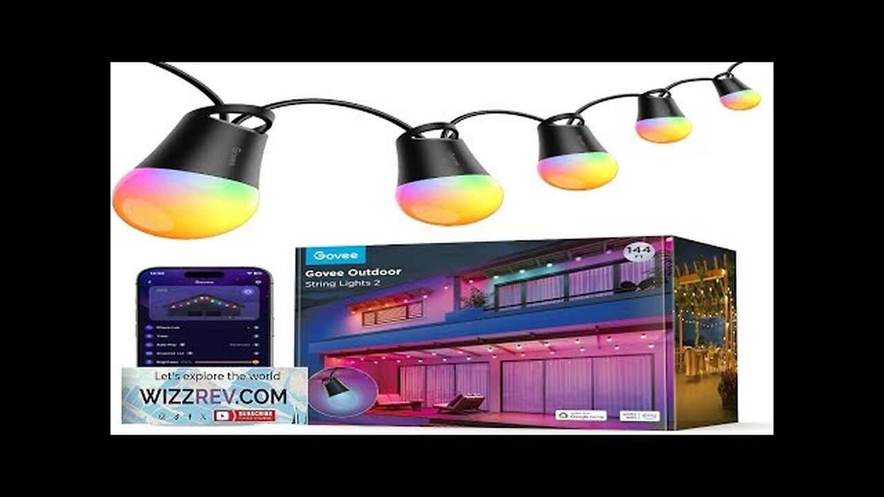 Govee Smart Outdoor String Lights 2 144ft RGBIC Outdoor Lights with Dimmable Review