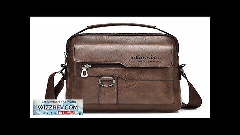 Men's Fashion PU Leather Shoulder Bag Large Capacity Retro Business Crossbody Bag Review