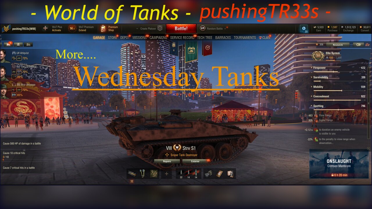 More....Wednesday Tanks (World of Tanks - PC)