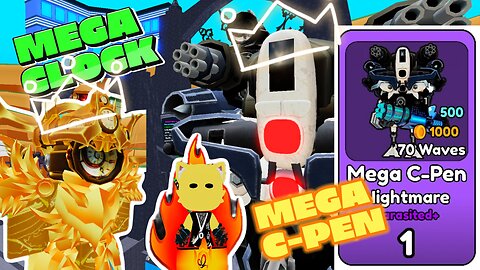 MEGA CLOCK and MEGA C-PEN IMPOSSIBLE IN THE TOILET verse Tower defense - Roblox